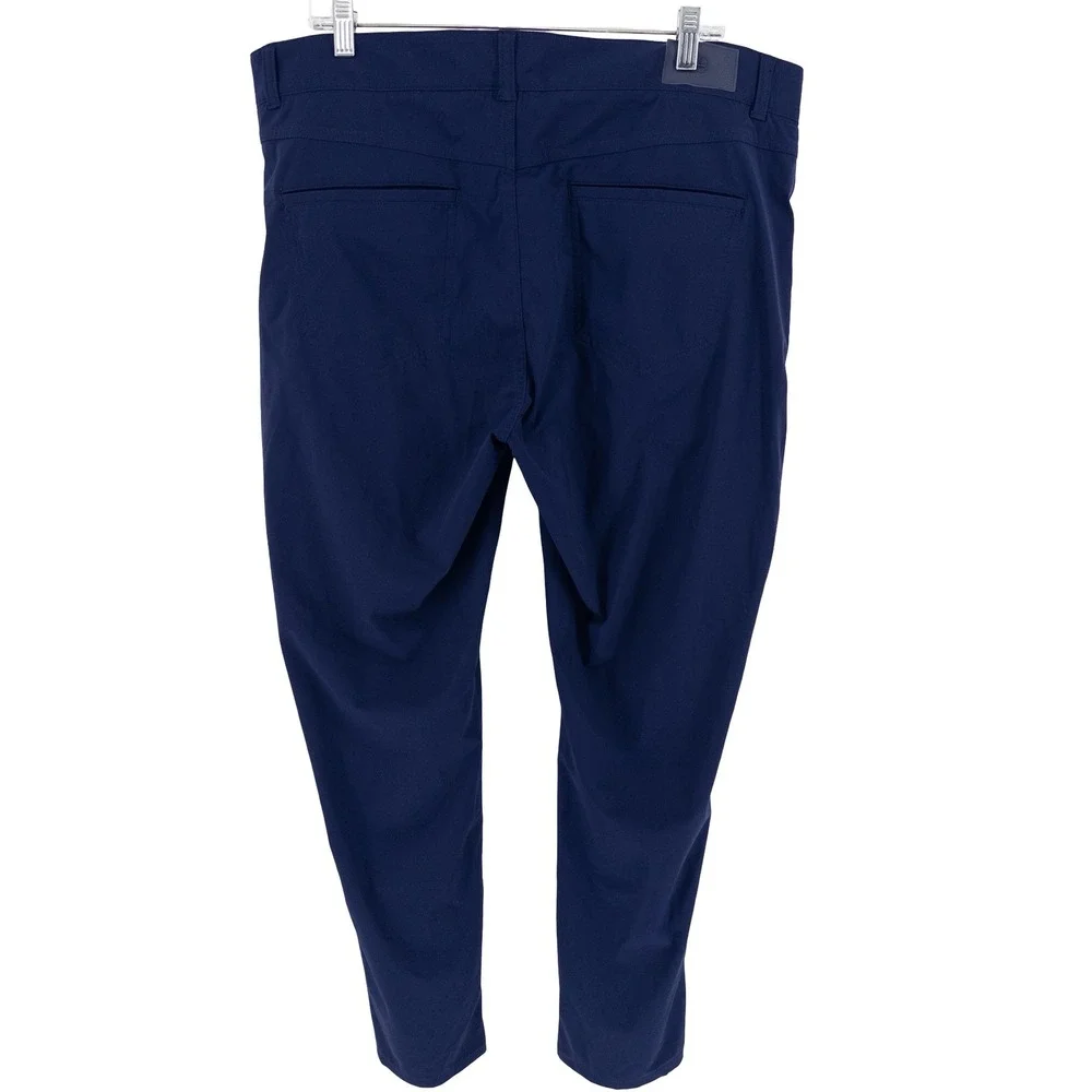 Peter Millar Mens 40x31 Bingham Performance Five-Pocket Pant Trousers Navy Blue